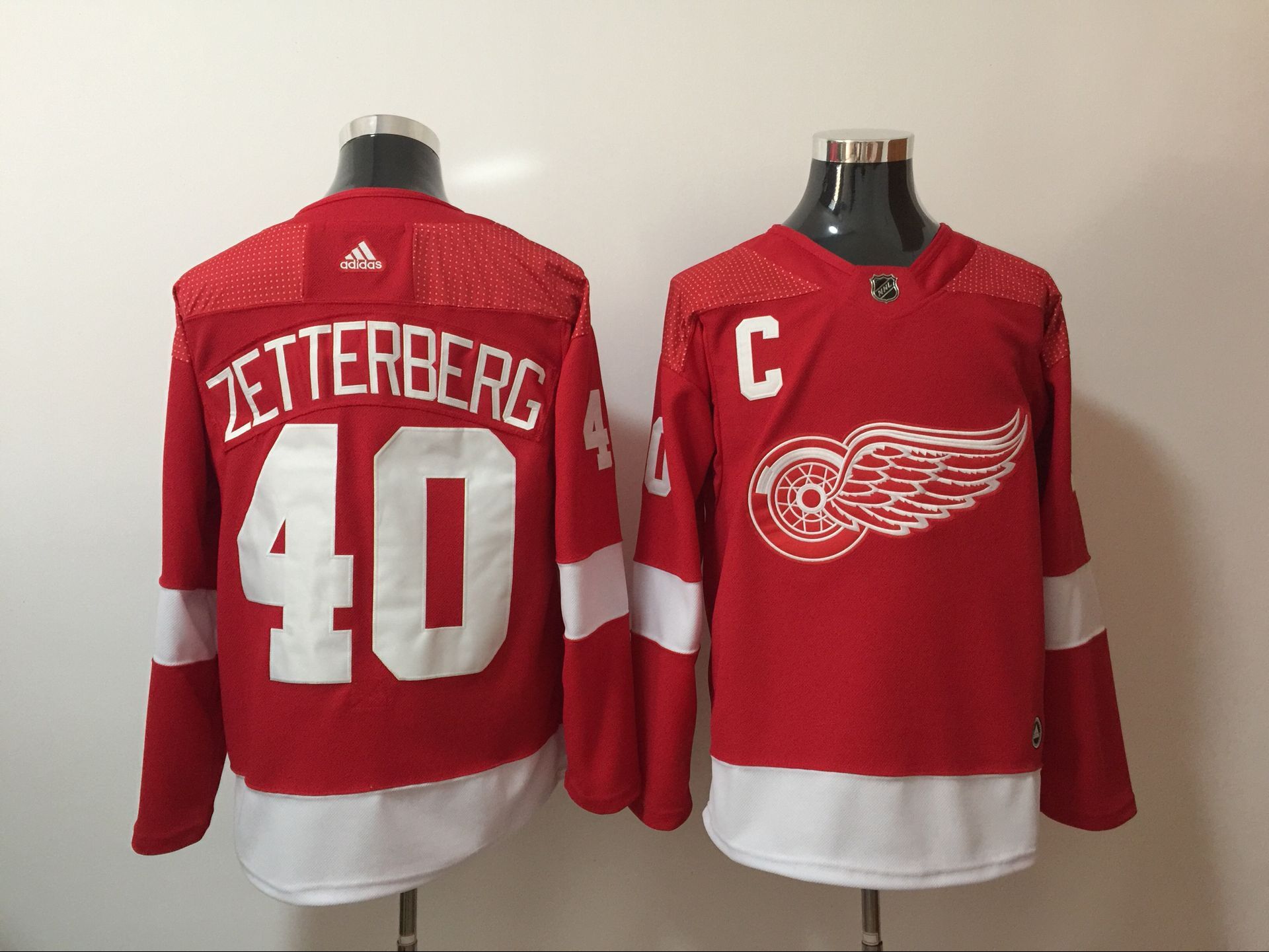 Men Detroit Red Wings 40 Henrik Zetterberg Red Hockey Stitched Adidas NHL Jerseys